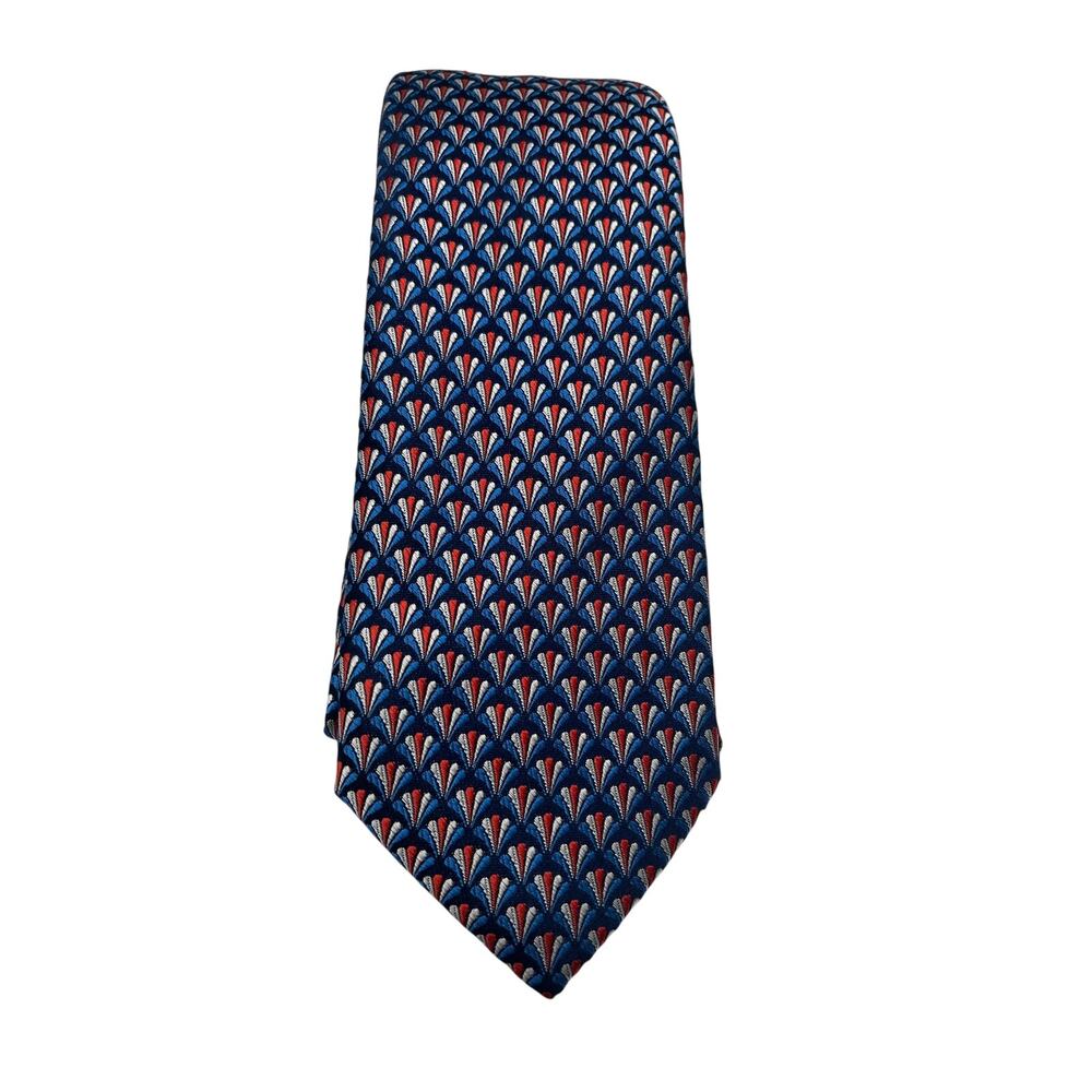 NWT $80 Ted Baker Silk Blue Red Neck Tie Made in Italy